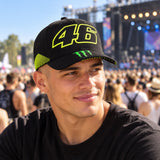 VR46 Valentino Rossi Cap – Schwarz #46 – Illustrationsfoto (KI)