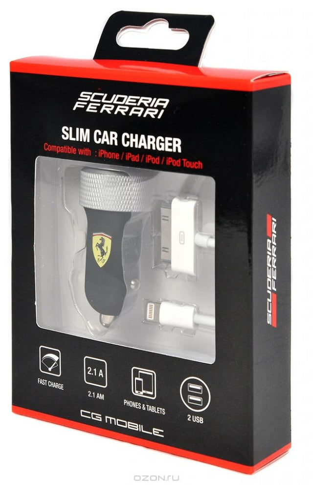 Scuderia Ferrari Kfz-Ladegerät für iPhone schwarz