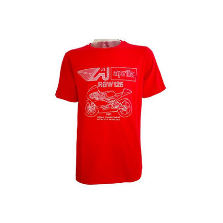 Aprilia Vintage-T-Shirt RSW 125 rot