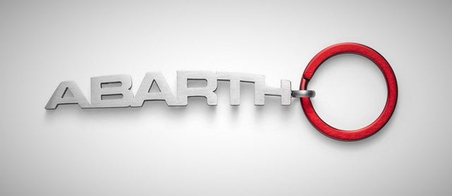 Abarth metal keyring with red ring – official product