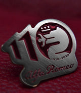 Alfa Romeo 110th anniversary metal badge red