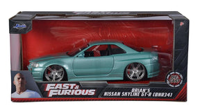 Modell Fast & Furious Nissan Skyline GT-R34 Brian's 2002 grau