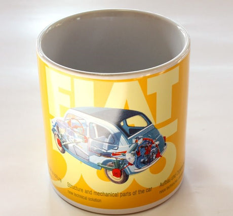 Fiat 500 Keramikbecher gelb – offizielles Produkt