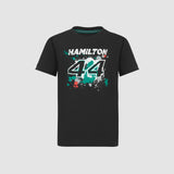 Mercedes AMG Petronas F1 Kinder-T-Shirt Lewis Hamilton #44 schwarz