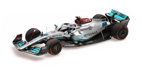 Modell Minichamps Mercedes AMG Petronas W13 E George Russell im Maßstab 1:43, Bahrain 2022