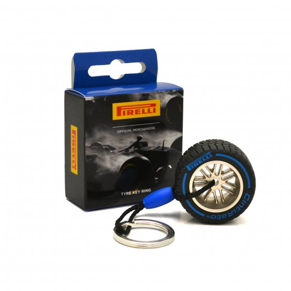 F1 Tech Schlüsselanhänger Pirelli TYRE 18 blau