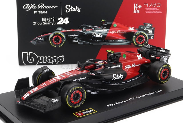 Modell Alfa Romeo F1 C43 Bburago #24 Guanyu Zhou 2023 im Maßstab 1:43 Signature