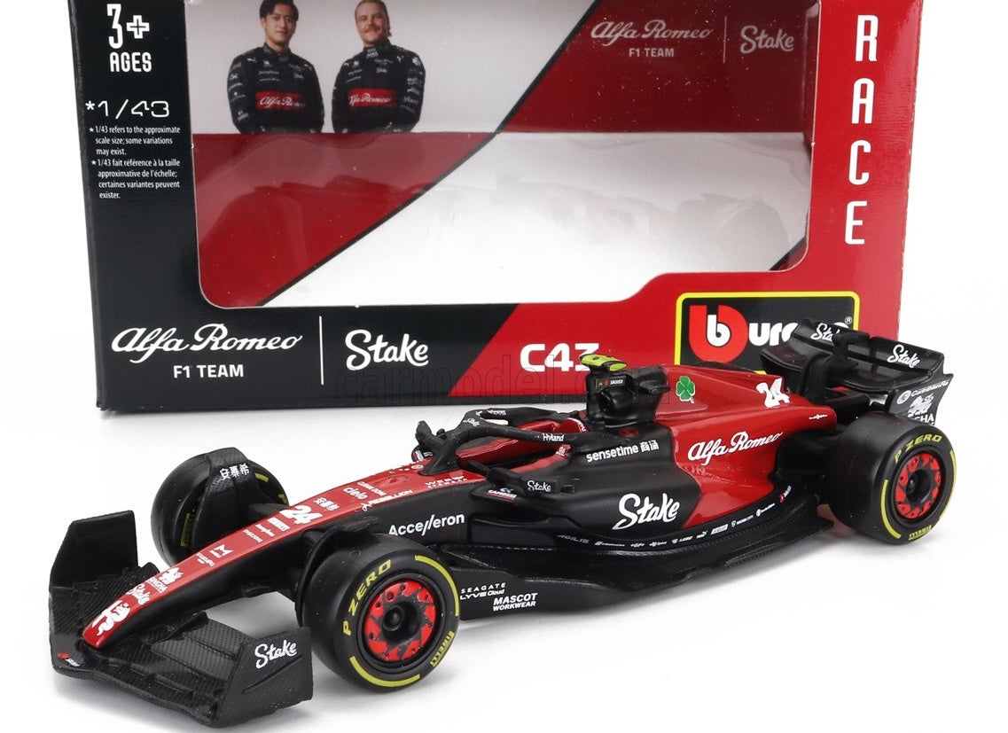 Modell Alfa Romeo F1 C43 Bburago #24 Guanyu Zhou 2023