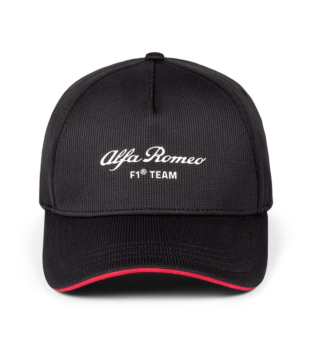 Alfa Romeo F1 Team Teamkappe mit gebogenem Schirm schwarz