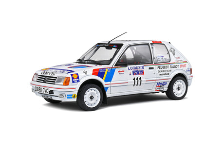 Modell Solido Peugeot 205 GTI Colin McRae im Maßstab 1:18, Lombard Rallye 1988