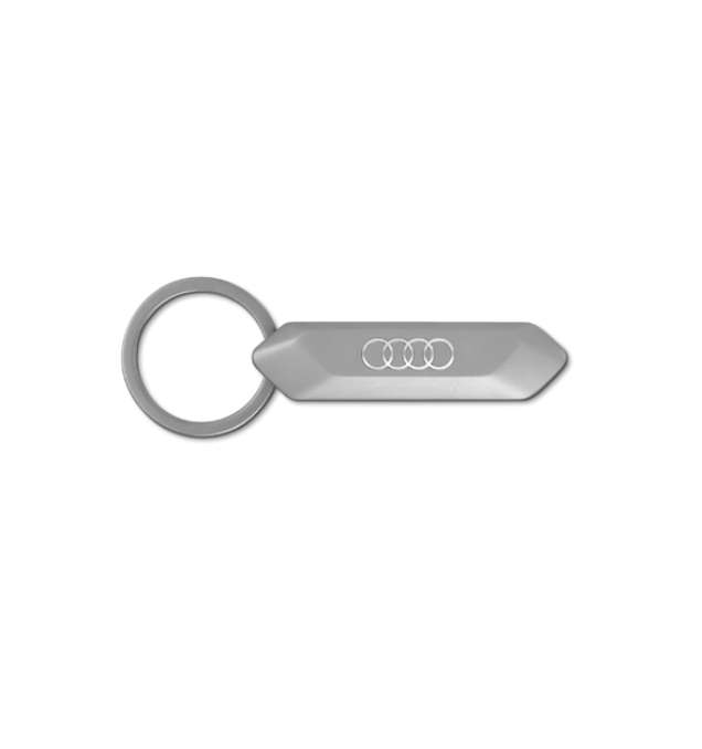 Audi Stainless Steel Keyring with Logo – Silver