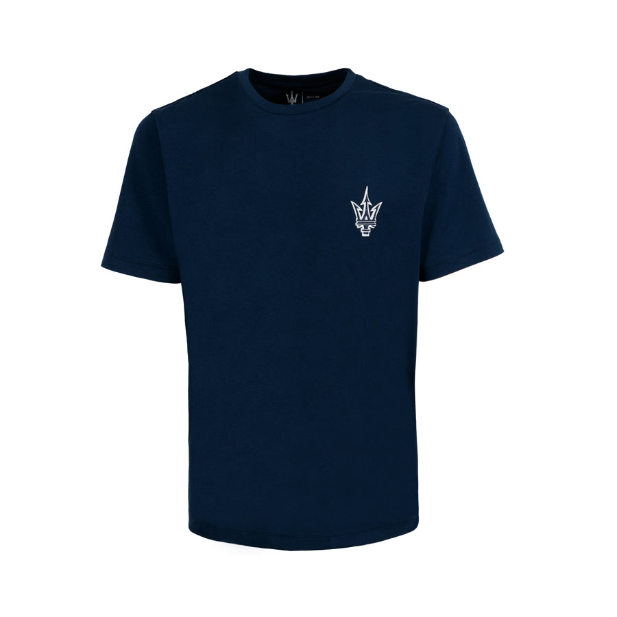 Maserati Herren-T-Shirt mit kleinem Dreizack-Logo