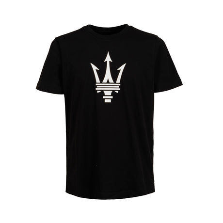 Maserati Herren-T-Shirt mit großem Dreizack-Logo schwarz