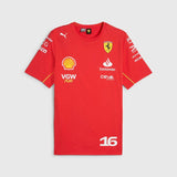 Team-T-Shirt Charles Leclerc – Scuderia Ferrari F1 rot
