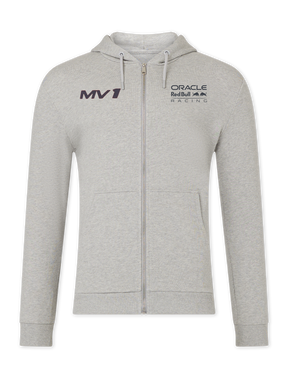 Max Verstappen Sweatjacke - Red Bull Racing F1 HELMET grau mit Reißverschluss