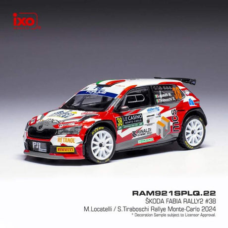 Modell IXO Škoda Fabia Rally2 2024 N.38 M. Locatelli – Rallye Monte Carlo