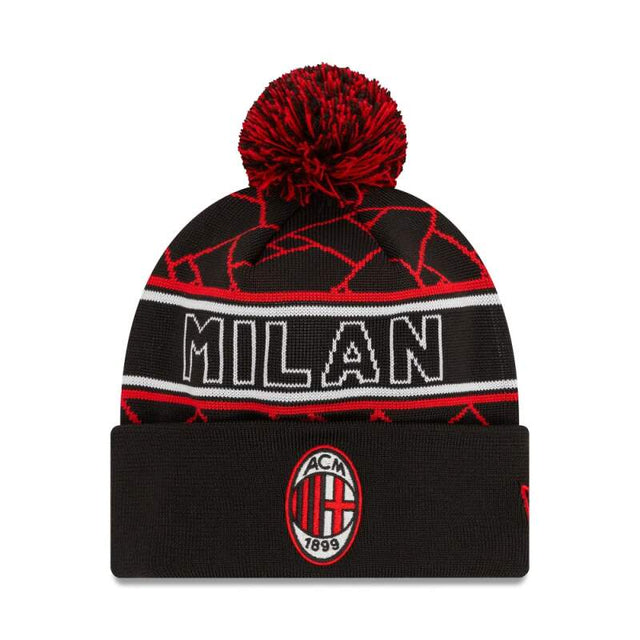 AC Milan vintage winter beanie black with pompom