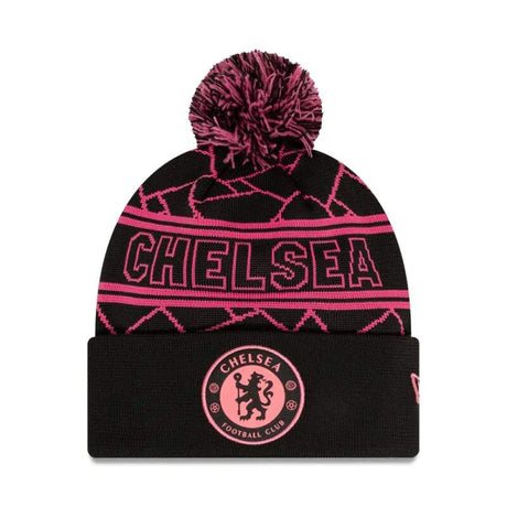 Chelsea Vintage-Wintermütze schwarz mit Bommel