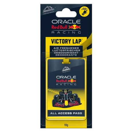 Red Bull Racing car air freshener – Armor All – hanging F1 card yellow