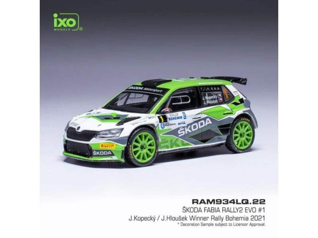 Modell IXO Škoda Fabia Rally2 EVO – Rallye Bohemia 2021 #1 Kopecký