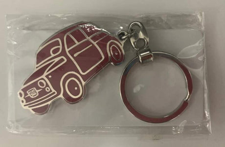 Fiat 500 Metall-Schlüsselanhänger rot