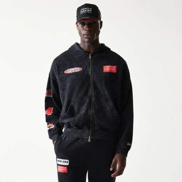 Oracle Red Bull Racing NE LINEAR zip-up sweatshirt, black - oversize