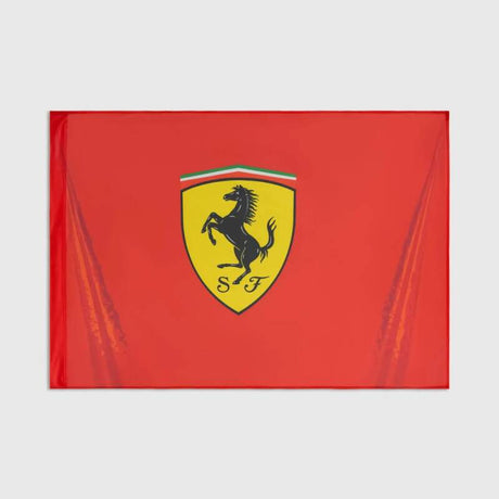 Scuderia Ferrari F1 flag with logo, red
