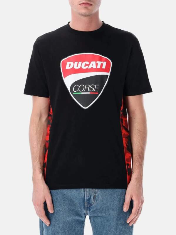 Ducati Corse CAMU Fan-T-Shirt schwarz mit Logo