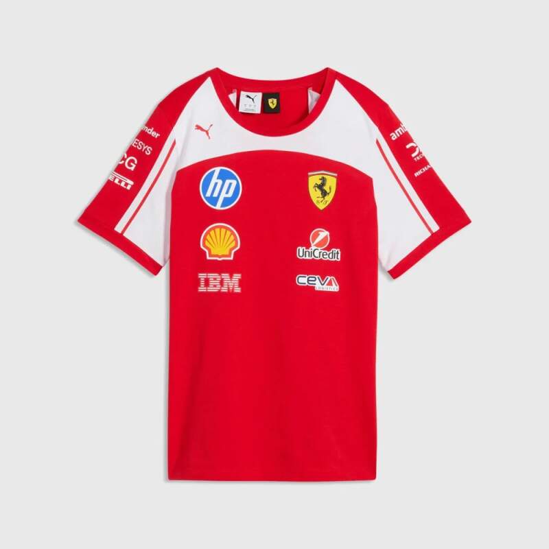 Women's Scuderia Ferrari F1 x Puma T-shirt with sponsor logos - team edition