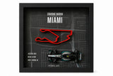 PETROL ART 3D-Rahmen Miami mit Mercedes Kimi Antonelli Modell im Maßstab 1:43 – Miami GP 2025