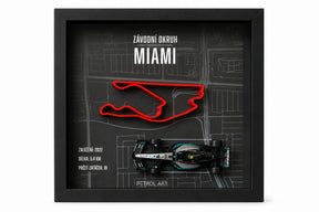 PETROL ART 3D-Rahmen Miami mit Mercedes Kimi Antonelli Modell im Maßstab 1:43 – Miami GP 2025