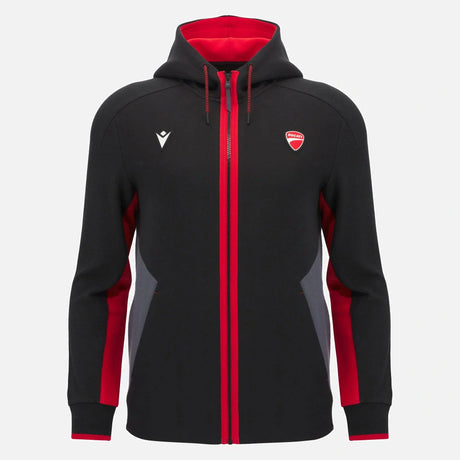 Ducati x Macron Zip-Hoodie mit Logo – Schwarz