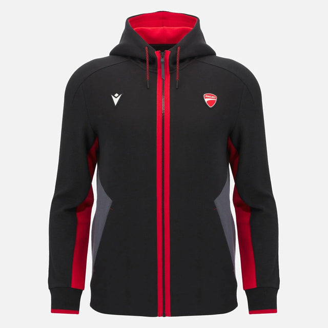 Ducati x Macron Zip Hoodie with Logo – Black