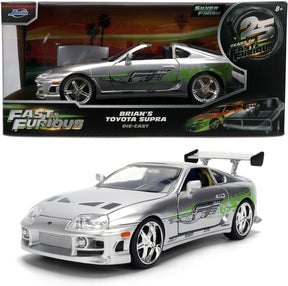 Jada Fast & Furious Brian's Toyota Supra 1995 Modell im Maßstab 1:24 – 25th Anniversary Silver