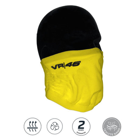 Valentino Rossi VR46 Gesichtsmaske mit Halswärmer gelb