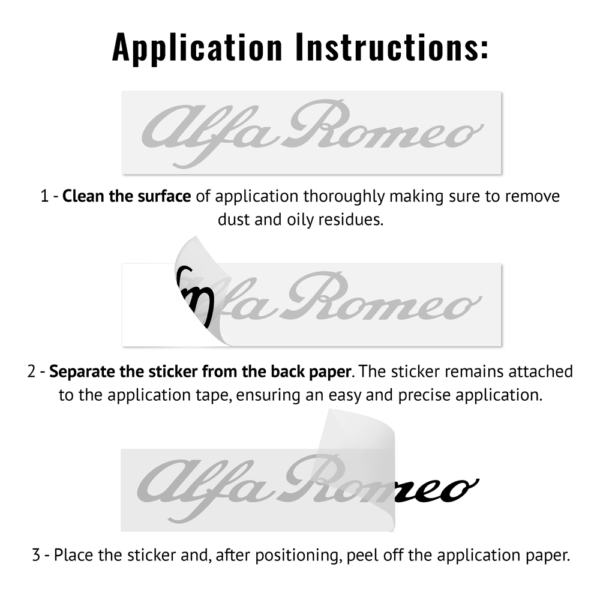 Alfa Romeo large lettering sticker set of 2