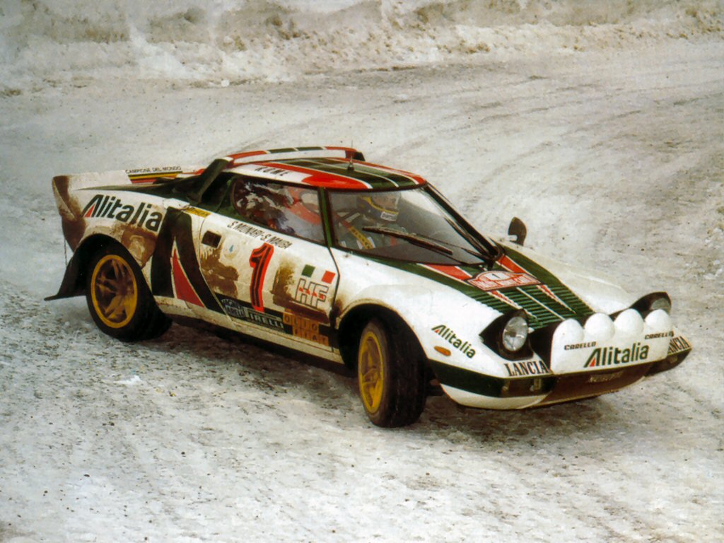 Modell Lancia Stratos HF, Nr. 1, Alitalia, Rallye-WM, Rallye Monte Carlo, Sieger Rallye Monte Carlo, Serie mit Figuren, S. Munari/S. Maiga, 1977