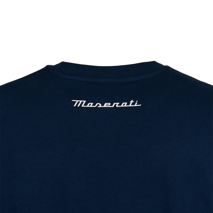 Maserati Herren-T-Shirt mit kleinem Dreizack-Logo