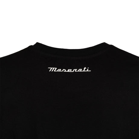 Maserati Herren-T-Shirt mit großem Dreizack-Logo schwarz
