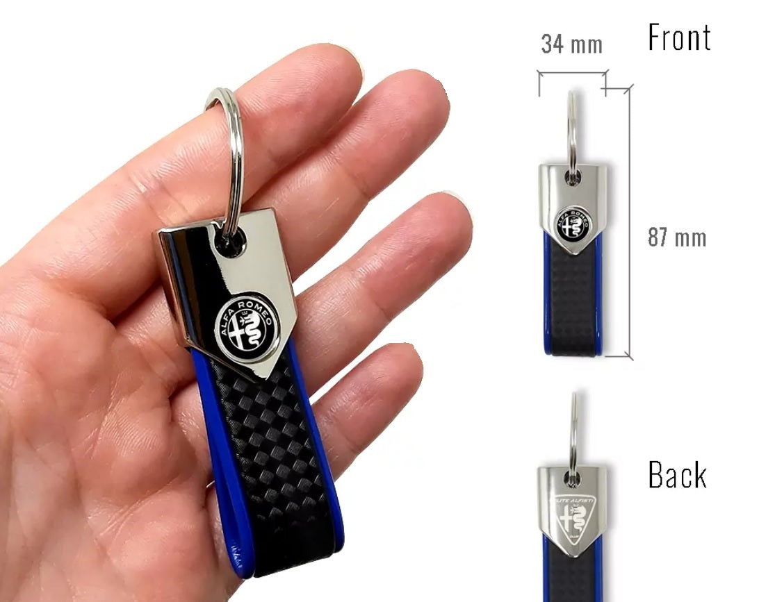 Alfa Romeo Schlüsselanhänger BAND Carbon blau