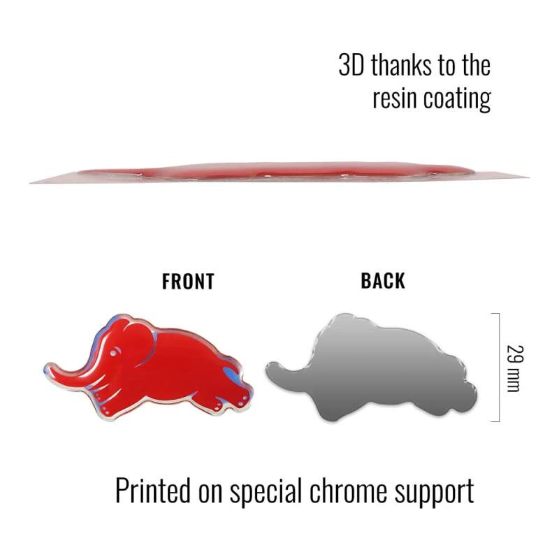 Lancia elephant 3D sticker red