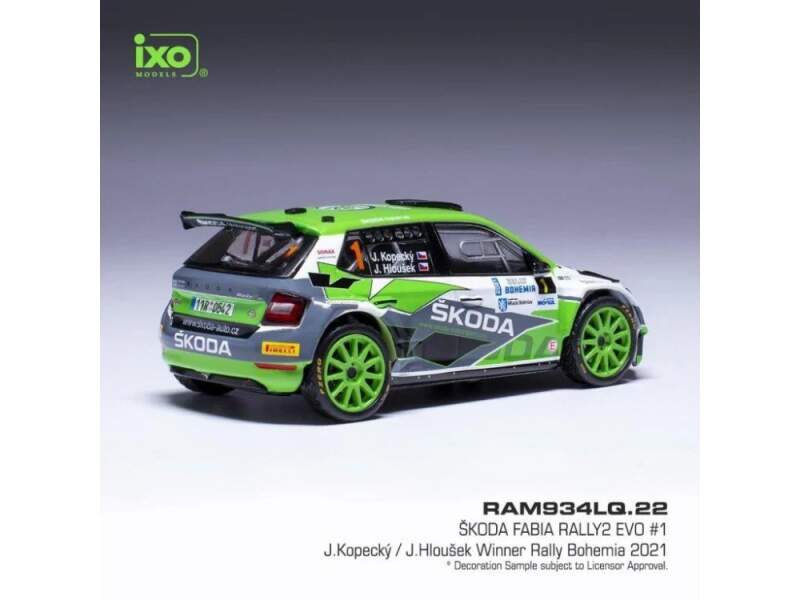 Modell IXO Škoda Fabia Rally2 EVO – Rallye Bohemia 2021 #1 Kopecký