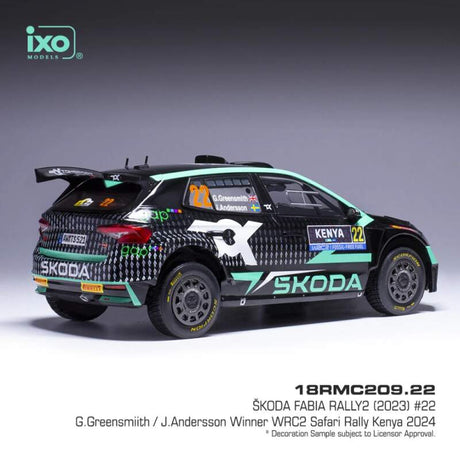 Modell IXO Škoda Fabia Rally2, WRC, Safari Rallye Kenia 2024, #22