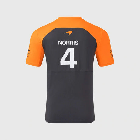 McLaren F1 Lando Norris Team-T-Shirt mit Sponsorenlogos – Dunkelgrau