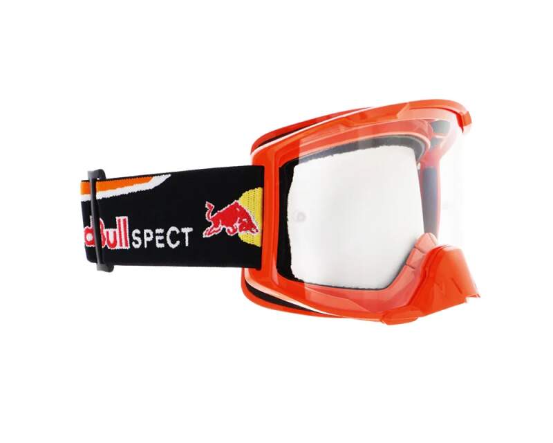 Red Bull Spect STRIVE motocross goggles, orange with clear lens