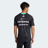Adidas T-shirt - Mercedes AMG Petronas F1, black with sponsor logos - team edition