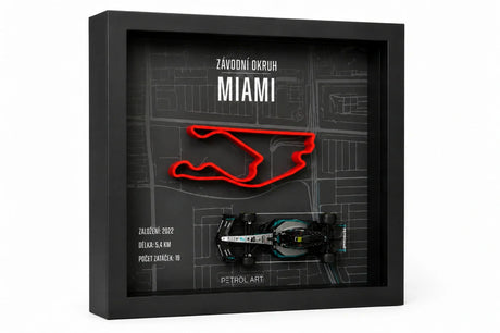 PETROL ART 3D-Rahmen Miami mit Mercedes Kimi Antonelli Modell im Maßstab 1:43 – Miami GP 2025