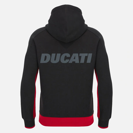 Ducati x Macron Zip-Hoodie mit Logo – Schwarz