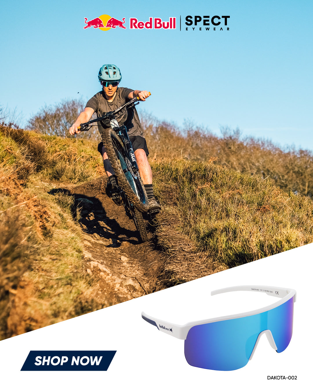 Red Bull Spect DUNDEE Sonnenbrille blau mit blauem Glas