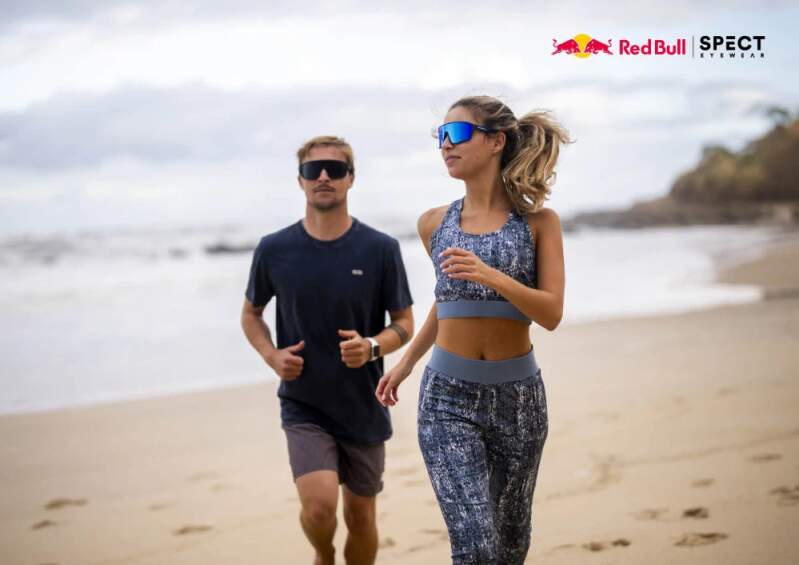 Red Bull Spect Sonnenbrille DAFT weiß mit rot-orangem Glas